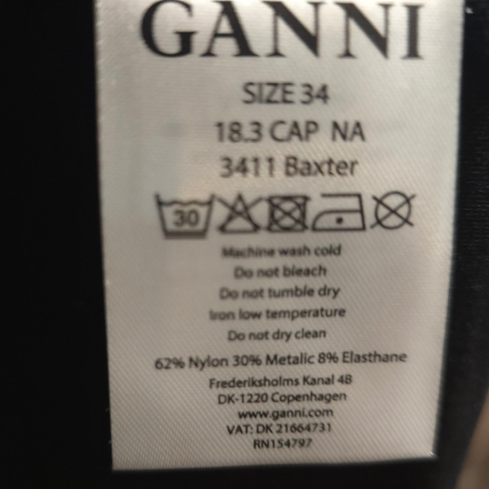 Ganni Baxter Sparkle Mock Neck Maxi Dress Brown Black Metallic Long Sleeve XS/S - Picture 4 of 11